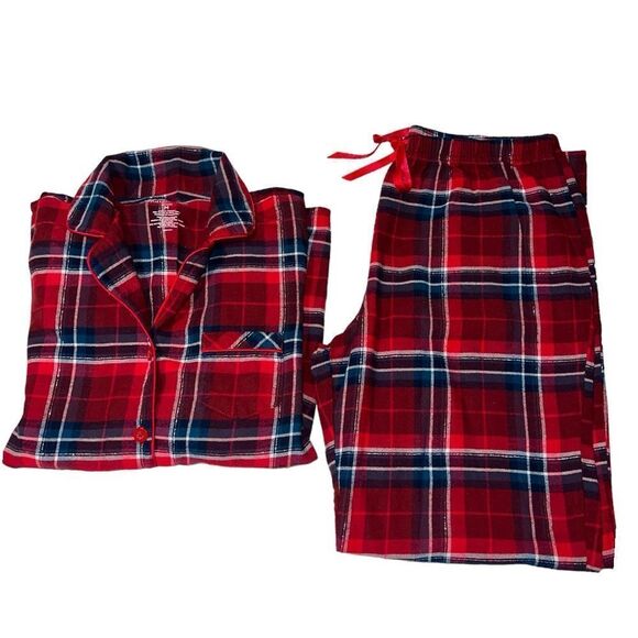 Croft and Barrow red plaid 2 piece pj set - Picture 3 of 6